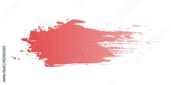 Obraz Gradation coral watercolor, artistic dry brush strokes.  Isolated on transparent background.