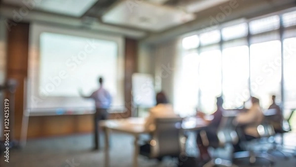 Fototapeta Indian HR Manager Conducting Employee Training - An Indian HR manager conducting a training session for employees in a conference room.	
