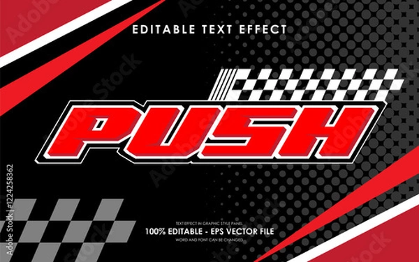 Obraz Editable Push Racing Text Effect with a Racing-Themed Background