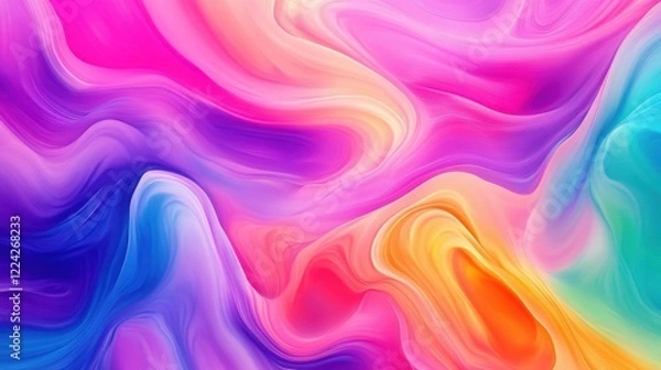 Fototapeta Abstract Colorful Swirls: Vibrant Hues and Fluid Motion, Digital Art Background