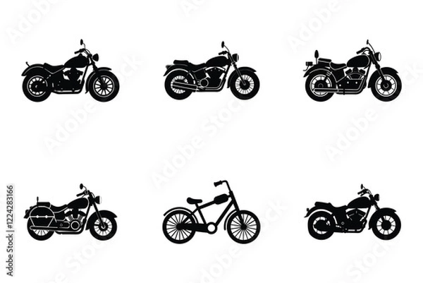 Fototapeta Cruiser motorcycle silhouette design isolated on white