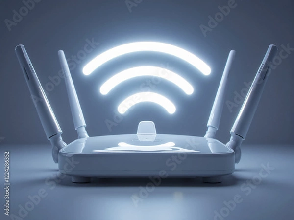 Fototapeta Wi-Fi Signals Emitting from a Router – Seamless Connectivity for Tech and Business Solutions