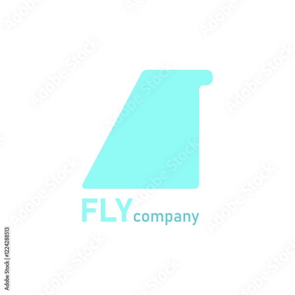 Fototapeta The FLY logo is shaped like a tail or wing. It looks modern and fresh