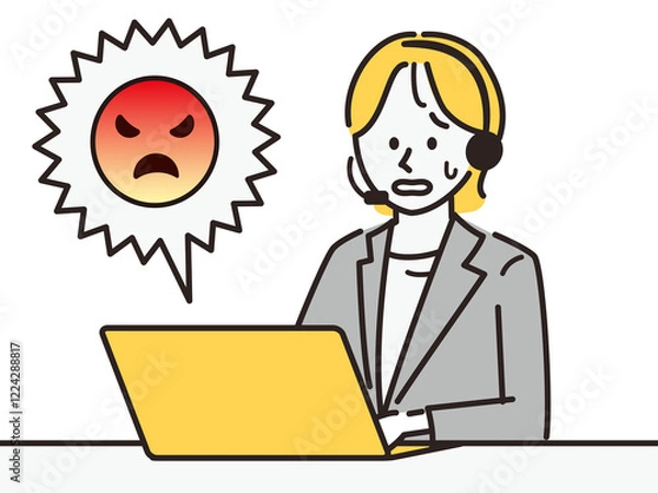 Obraz コールセンターで働く女性