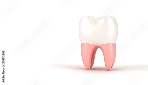 Obraz Close-up of a realistic tooth model highlighting dental health, set against a clean background