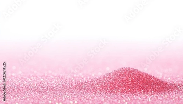 Obraz Close-up of a vibrant pink sand mound against a soft white background, creating a serene atmosphere