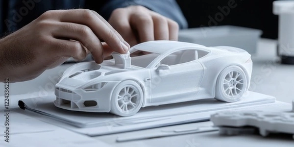 Fototapeta Innovative automotive prototyping with 3d printing technology