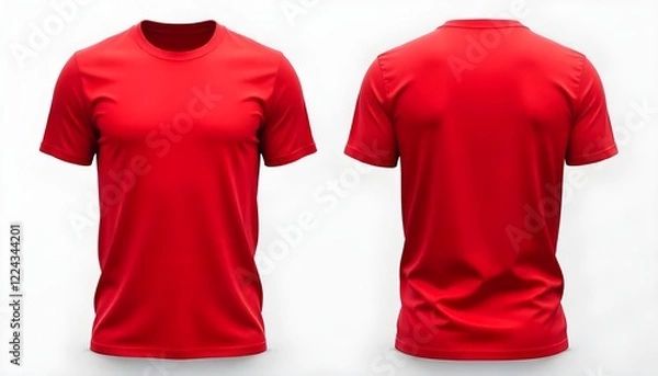 Obraz a photorealistic mockup of a male red tshirt
