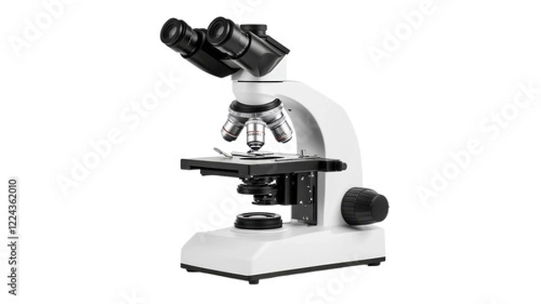 Fototapeta Discovering hidden worlds with a microscope in a science lab during an experiment