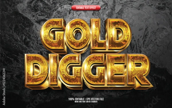 Obraz Gold Digger 3D editable text effect