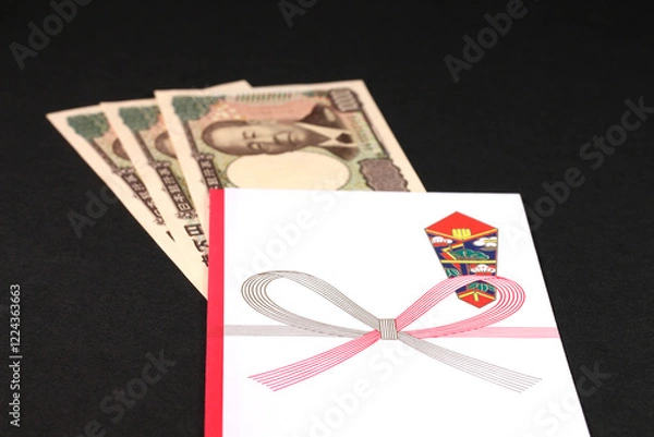 Obraz 祝儀袋と一万円札