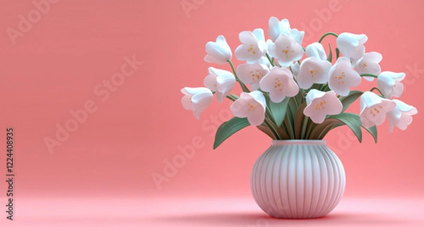 Obraz 3D Bluebell Bouquet on Pink