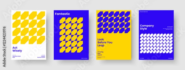 Fototapeta Isolated Business Presentation Design. Creative Report Template. Abstract Background Layout. Banner. Flyer. Book Cover. Poster. Brochure. Brand Identity. Journal. Catalog. Pamphlet. Notebook