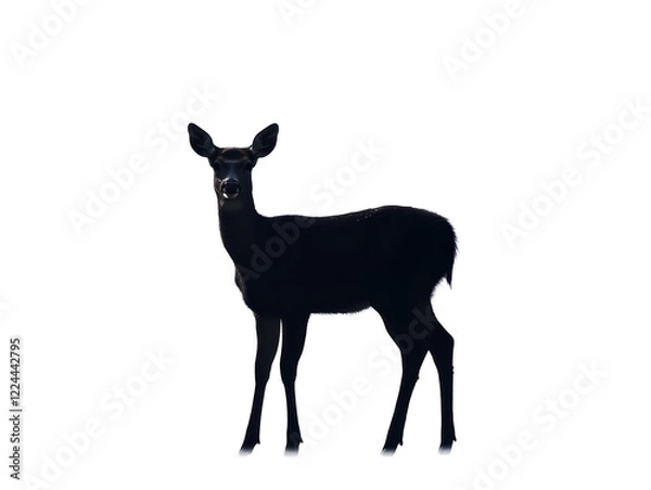 Fototapeta Isolated Dark Doe Standing