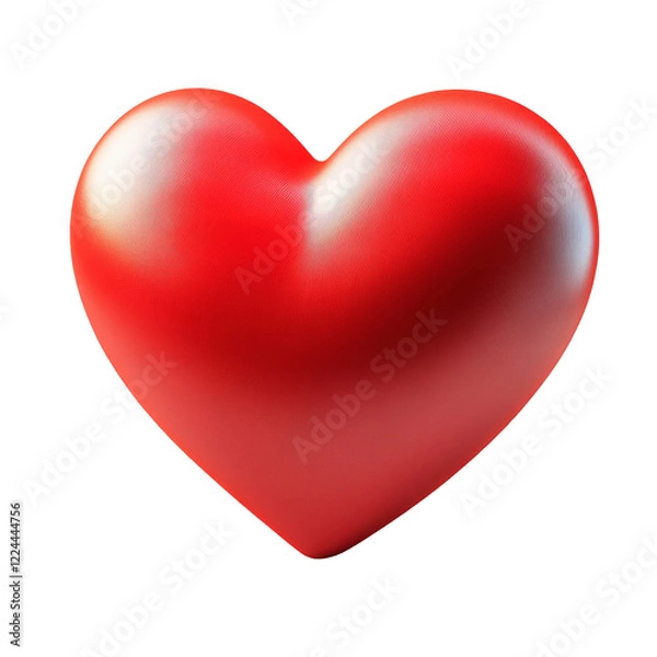 Fototapeta [Transparent Background PNG]3D Rendered Red Heart Shape