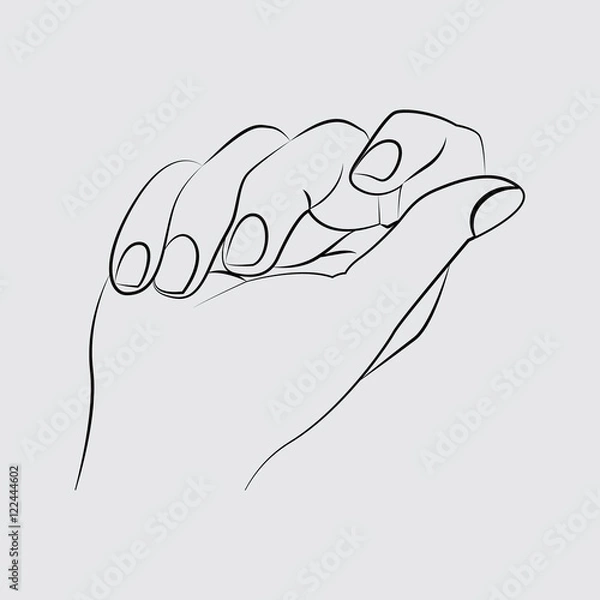 Obraz Manicured nails. line vector icon. Flat style for web and mobile