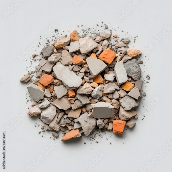 Obraz Colorful construction debris on a white surface.