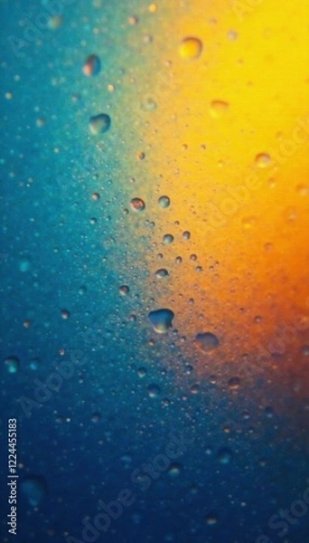 Fototapeta Softly gradient grain background in blue and yellow hues with orange accents, yellow, sunsets, warm tones