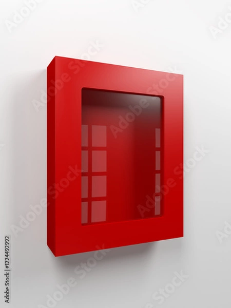 Obraz Empty emergency box. Red color. 3d illustration.