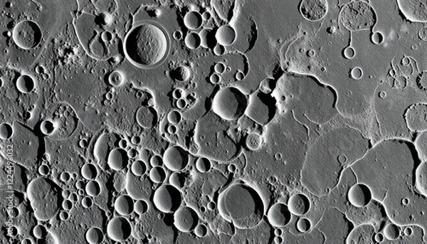 Obraz lunar landscape with craters and valleys