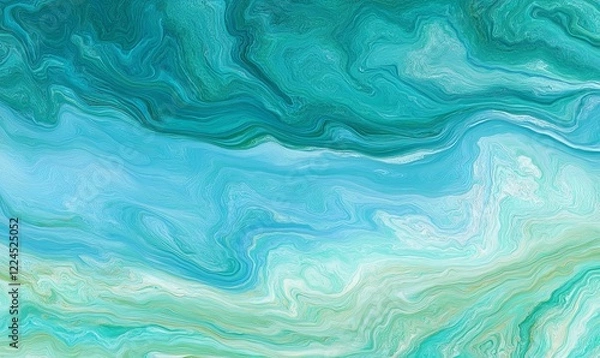 Fototapeta Abstract teal and aqua swirling pattern background for graphic design or wallpaper
