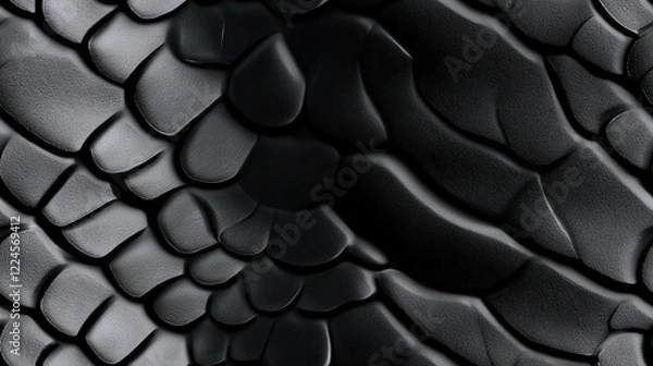 Obraz Black Mamba snakeskin animal pattern, seamless, tileable.