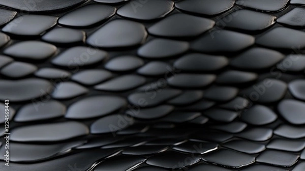 Obraz Black Mamba snakeskin animal pattern, seamless, tileable.