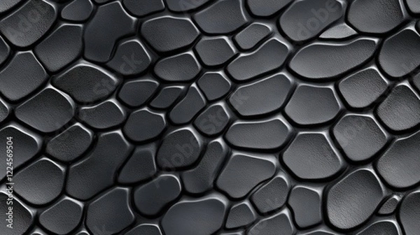 Obraz Black Mamba snakeskin animal pattern, seamless, tileable.