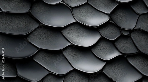 Obraz Black Mamba snakeskin animal pattern, seamless, tileable.