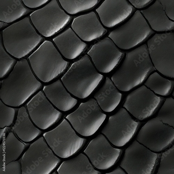 Obraz Black Mamba snakeskin animal pattern, seamless, tileable.