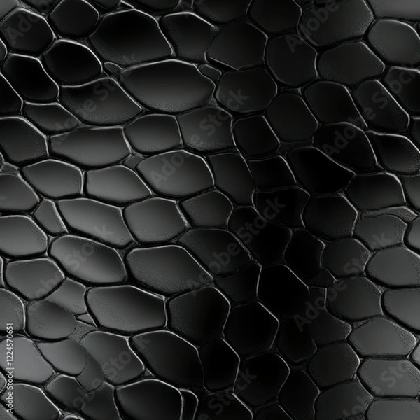 Obraz Black Mamba snakeskin animal pattern, seamless, tileable.