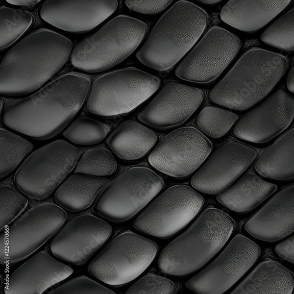 Obraz Black Mamba snakeskin animal pattern, seamless, tileable.