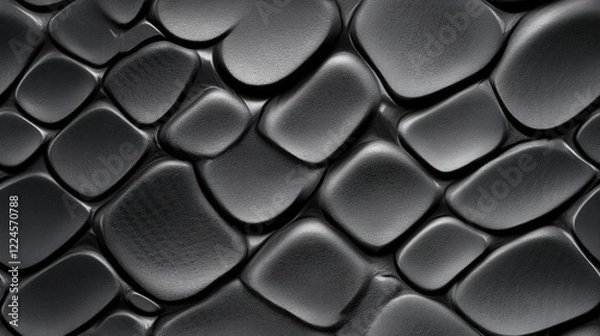 Obraz Black Mamba snakeskin animal pattern, seamless, tileable.