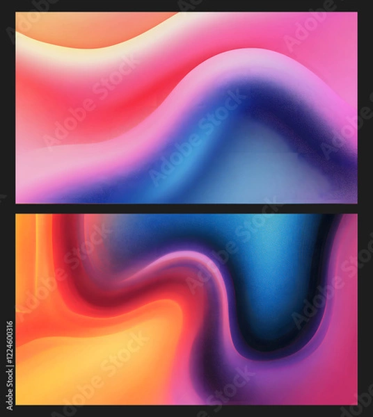 Obraz set of abstract gradient noisy backgrounds for cover art, website banner, social media post, interior design