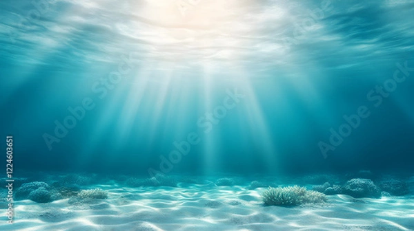 Fototapeta Underwater world 8K v6 360 degree, equirectangular projection, environment map. HDRI spherical panorama