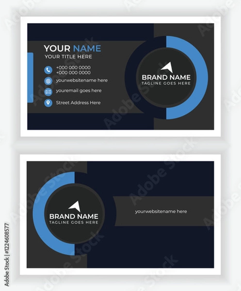 Obraz Business card design template, Clean professional business card template, visiting card, business card template.