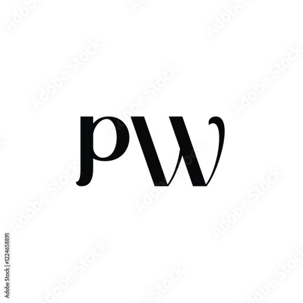 Fototapeta PW monogram logo design letter text name symbol monochrome logotype alphabet character simple logo