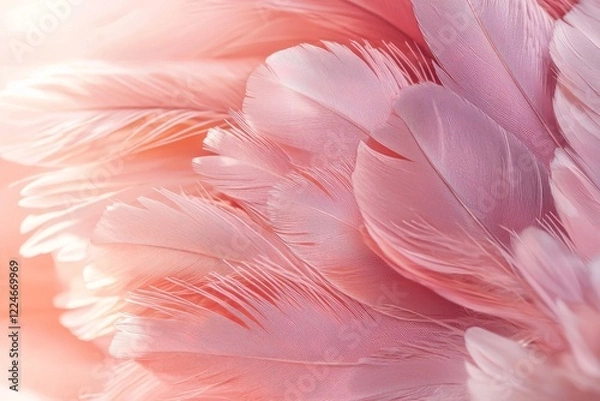 Fototapeta vintage soft pink tones with a chicken feather background