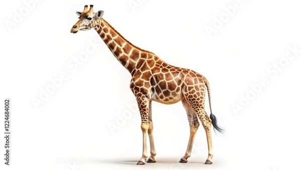 Obraz Giraffe on White Background