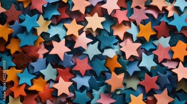 Fototapeta Colorful star bokeh background. Generative AI
