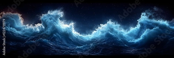 Fototapeta A texture of ocean waves frozen mid-motion.
