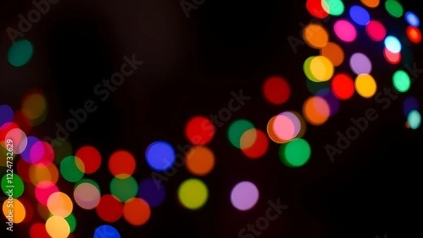 Obraz Isolate Colorful Light Bulb Bokeh Black Background