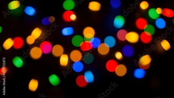 Obraz Isolate Colorful Light Bulb Bokeh Black Background