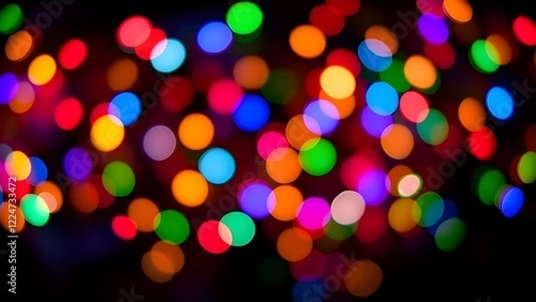 Obraz Isolate Colorful Light Bulb Bokeh Black Background