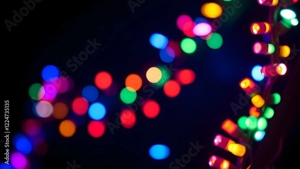 Obraz Isolate Colorful Light Bulb Bokeh Black Background