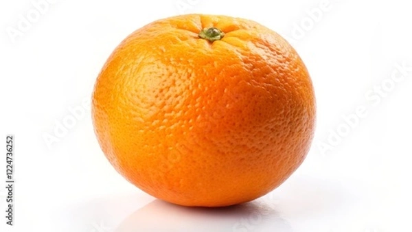 Obraz Single Orange Fruit on White Background