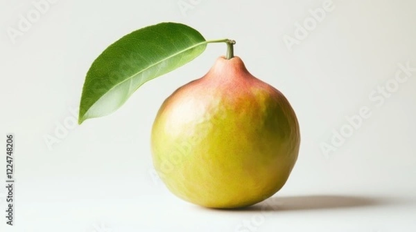 Obraz Single guava with leaf. Generative AI