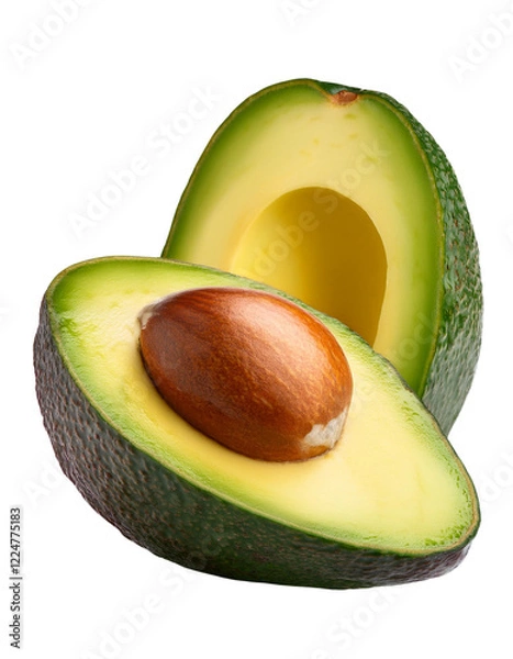 Obraz Sliced avocado halves (with seed, transparent background)