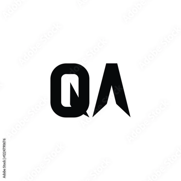 Obraz QA monogram logo design letter text name symbol monochrome logotype alphabet character simple logo