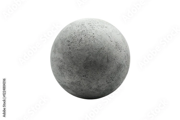 Fototapeta A minimalist concrete sphere resting on a smooth surface, reflecting soft ambient light in a serene environment isolated on transparent background